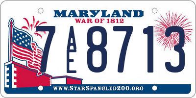 MD license plate 7AE8713