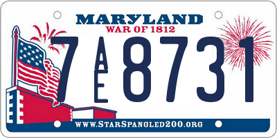 MD license plate 7AE8731