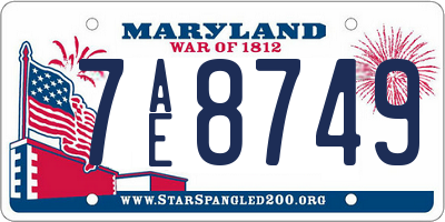 MD license plate 7AE8749