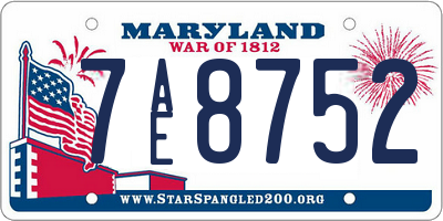MD license plate 7AE8752