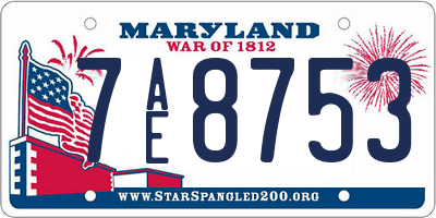 MD license plate 7AE8753