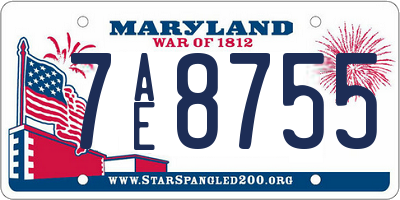 MD license plate 7AE8755
