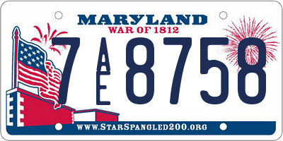 MD license plate 7AE8758
