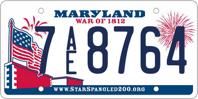 MD license plate 7AE8764