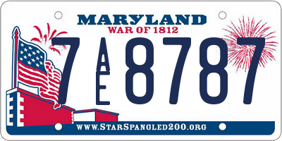 MD license plate 7AE8787