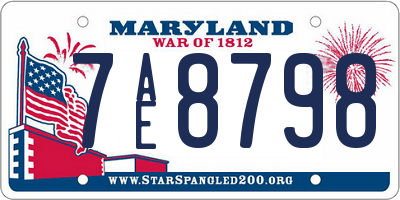 MD license plate 7AE8798