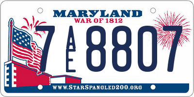 MD license plate 7AE8807