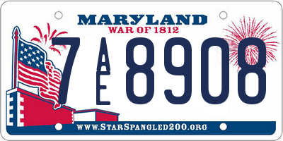 MD license plate 7AE8908