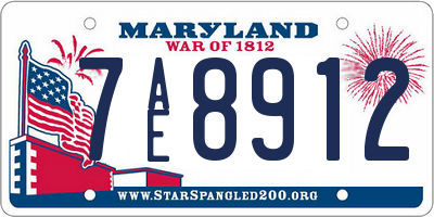 MD license plate 7AE8912