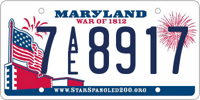 MD license plate 7AE8917