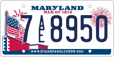MD license plate 7AE8950