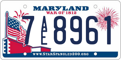 MD license plate 7AE8961