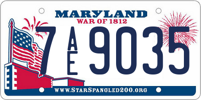 MD license plate 7AE9035