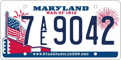 MD license plate 7AE9042