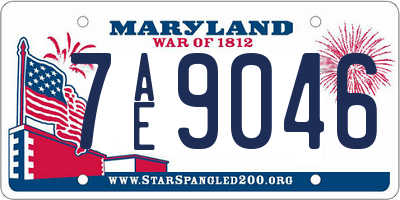 MD license plate 7AE9046