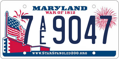 MD license plate 7AE9047