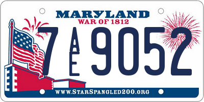 MD license plate 7AE9052