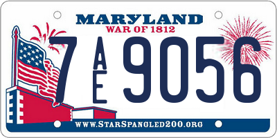 MD license plate 7AE9056