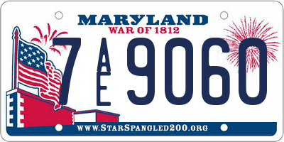 MD license plate 7AE9060