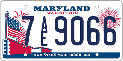 MD license plate 7AE9066