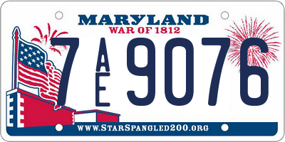 MD license plate 7AE9076