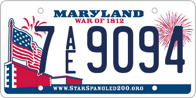 MD license plate 7AE9094