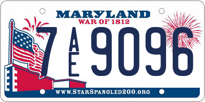 MD license plate 7AE9096