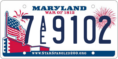 MD license plate 7AE9102