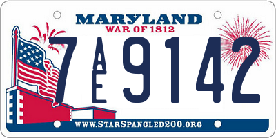 MD license plate 7AE9142