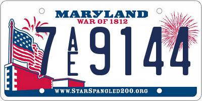 MD license plate 7AE9144