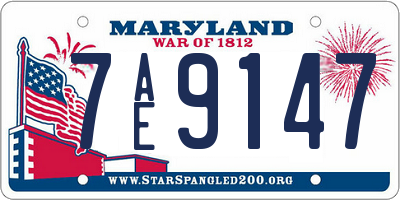 MD license plate 7AE9147
