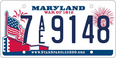 MD license plate 7AE9148