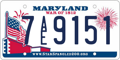 MD license plate 7AE9151