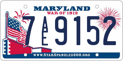 MD license plate 7AE9152