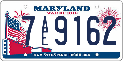 MD license plate 7AE9162