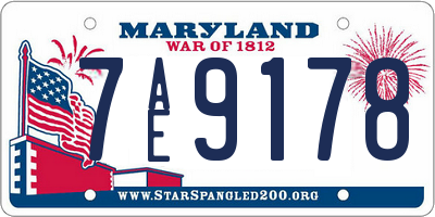 MD license plate 7AE9178