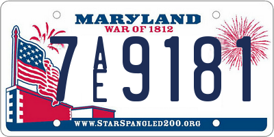 MD license plate 7AE9181