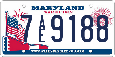 MD license plate 7AE9188