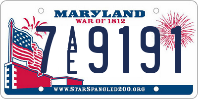 MD license plate 7AE9191