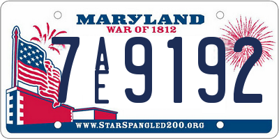 MD license plate 7AE9192