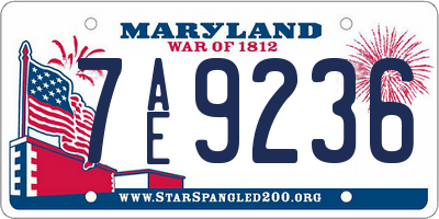 MD license plate 7AE9236