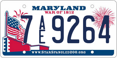 MD license plate 7AE9264