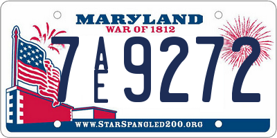 MD license plate 7AE9272