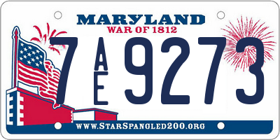 MD license plate 7AE9273