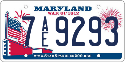 MD license plate 7AE9293