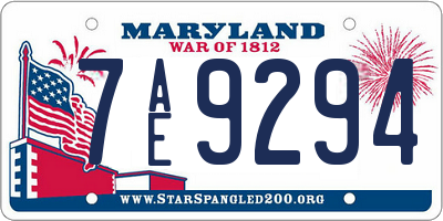 MD license plate 7AE9294