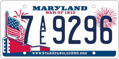MD license plate 7AE9296