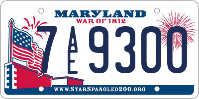 MD license plate 7AE9300