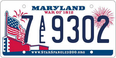 MD license plate 7AE9302