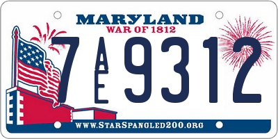 MD license plate 7AE9312